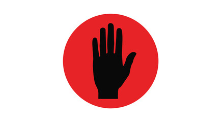 Obraz premium A black hand silhouette inside a red circle