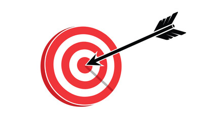 Vector target with arrow icon, hitting bullseye © Bismillah.com