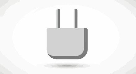 Fototapeta premium Gray electrical plug icon with shadow on white background