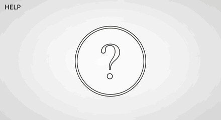 Help question mark icon with circular border and text