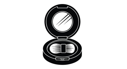 Obraz premium Vector illustration of a compact eyeshadow palette