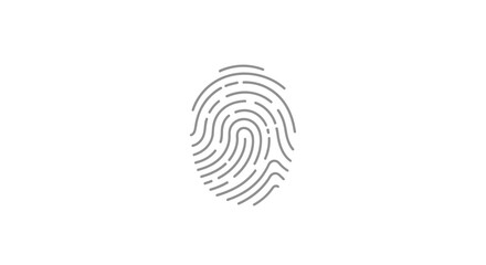 Minimalist fingerprint icon for biometric identification and security technology