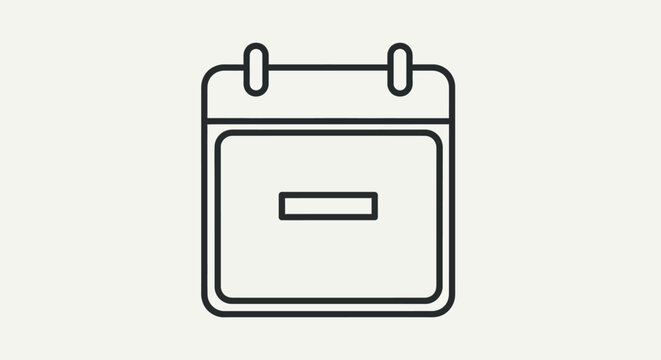 Minimalist calendar icon with minus sign for removal