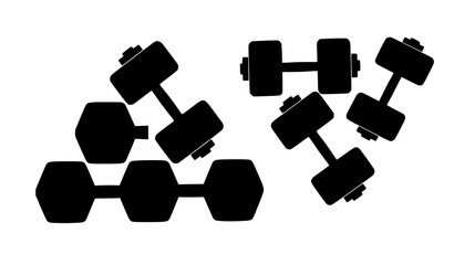Creative dumbbells silhouette vector illustration for gym and fitness design
