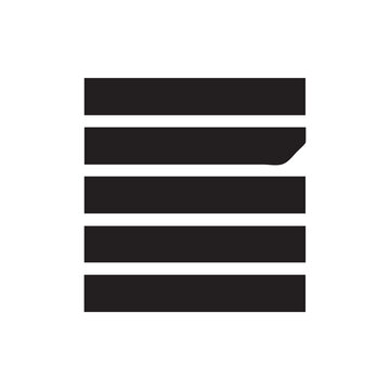 Minimalist Black Bars Icon With A Notched Detail On White Background