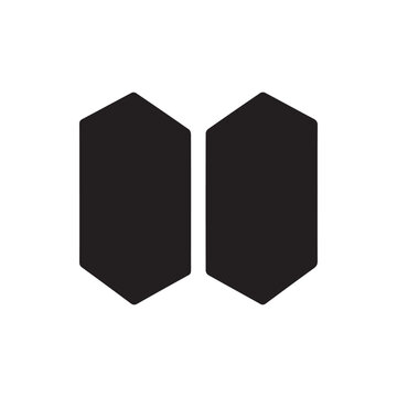 Symmetrical Black Geometric Hexagonal Shapes on White Background