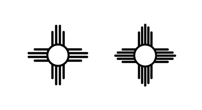 Two depictions of the sun symbol of new mexico a zia symbol