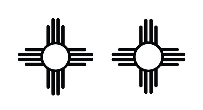 Two depictions of the Zia sun symbol representing new mexico