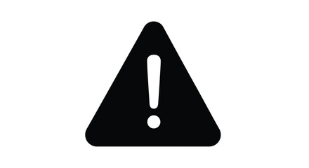 Simple black triangle warning sign with a white exclamation point