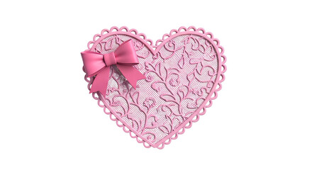 Pink Heart with Lace and Bow