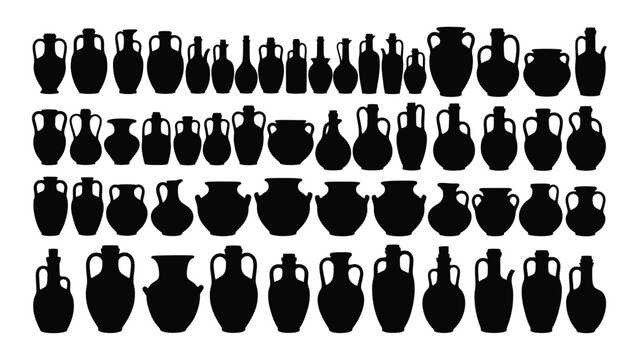 A collection of ancient greek and roman amphorae