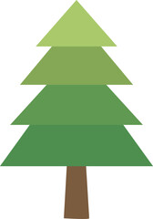 Fototapeta premium Flat pine tree vector icon