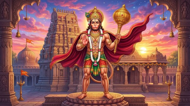 Lord Hanuman Ji Mobile Wallpaper HD 4K, Hanuman Ji Blessing Photo Background, Hanuman Jayanti Janmotsav Image, Powerful Divine Pose Picture