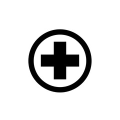 Obraz premium Medical Cross Circle Healthcare Icon Vector Isolated on White