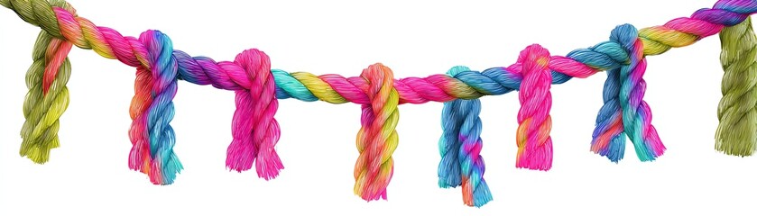 Colorful rope toy, perfect for dogs and outdoor play.