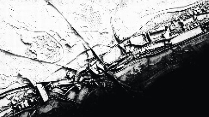 Obraz premium Halftone aerial city map illustration for urban planning and design on transparent background