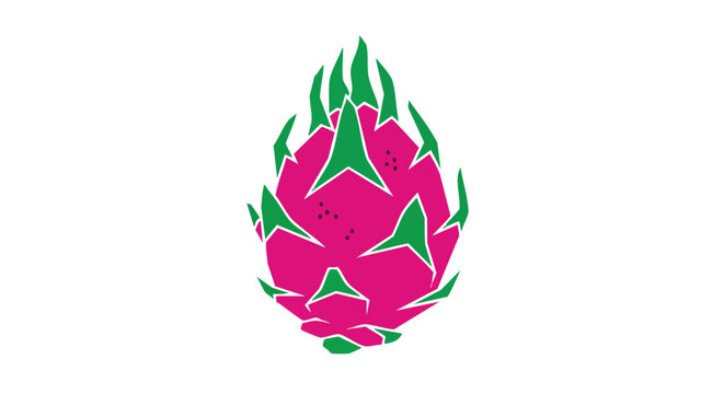 Vibrant pink dragon fruit with green flames