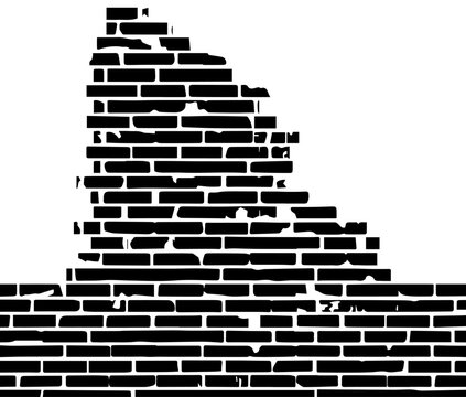 Silhouette with Brick Wall Design