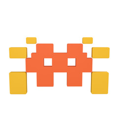 Pixel Alien 3D Illustration