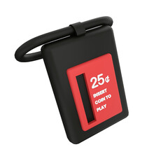 Insert Coin Button 3D Illustration