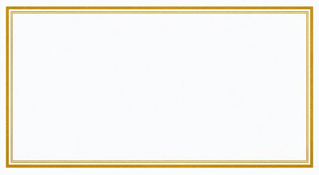 A simple, rectangular white space enclosed within a thin, ornate gold double border