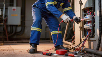Electrician at work