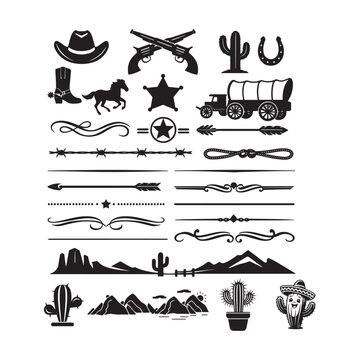Wild West Vector Elements Collection