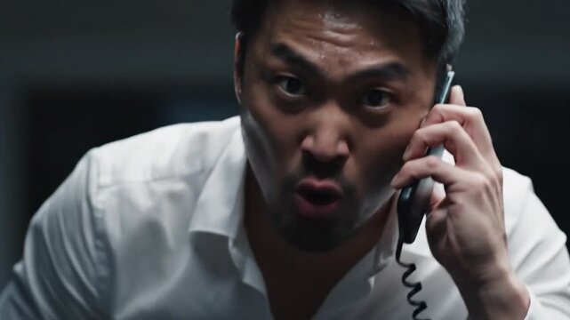 Man on phone yelling in anger