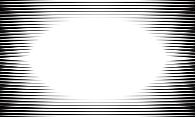 横に長い楕円形のスペースがある中央からぼんやり明るい横のストライプのハーフトーンのフレーム