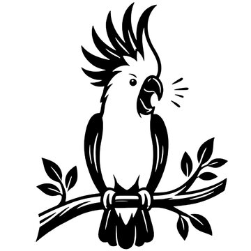 Silhouette of a chattering cockatoo