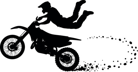 Sports silhouette of a motocross rider in action © graphixarrow