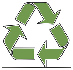 Obraz premium Green recycling arrows symbol representing environmental sustainability and reuse concept