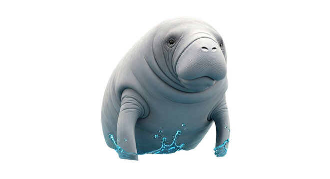 Manatee emerging from water