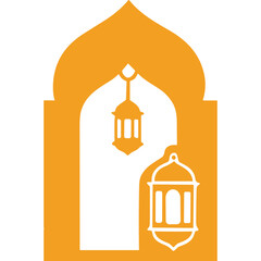 Obraz premium Ramadan Lantern Window Frame