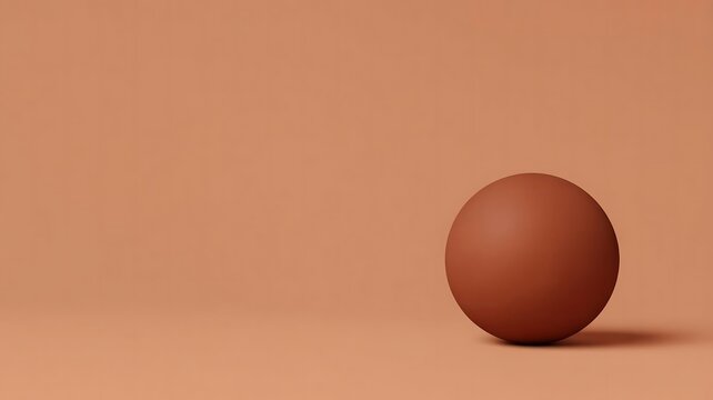 Spherical Terracotta Object on Monochromatic Background
