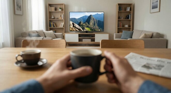 Farsightedness simulation of blurry hands and sharp distance