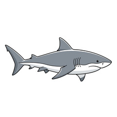 Fototapeta premium Cartoon Great White Shark Illustration
