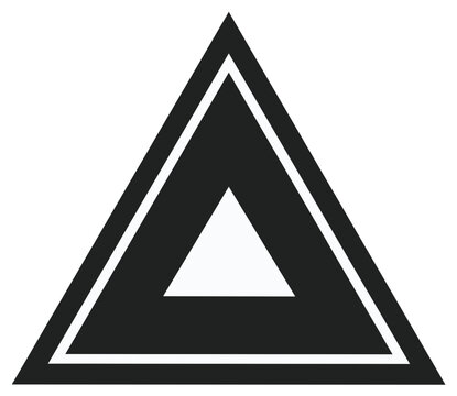Abstract black and white layered triangle design symbol shape geometric icon