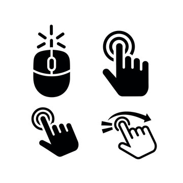Mouse and Click Gesture Icons Set User Interaction