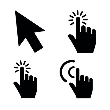 Mouse Click Pointer Icons Set User Interface Vector Illustration