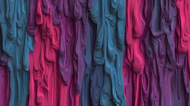 Vertical swathes of vibrant, flowing material present an abstract, textured background.