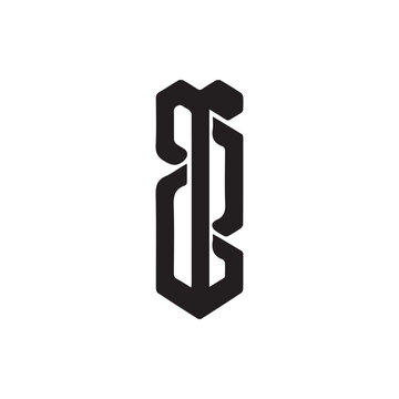 Striking Black and White Monogram Logo with Interlocking Letters TG