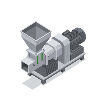 Industrial plastic pelletizing machine for recycling plastic waste.