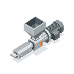 Industrial 3D rendering of a mechanical screw conveyor system.