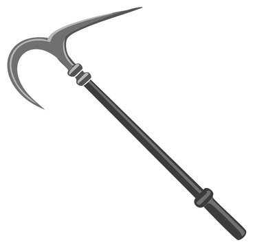 Vector Illustration of a Medieval Military Polearm Bec de Corbin Weapon