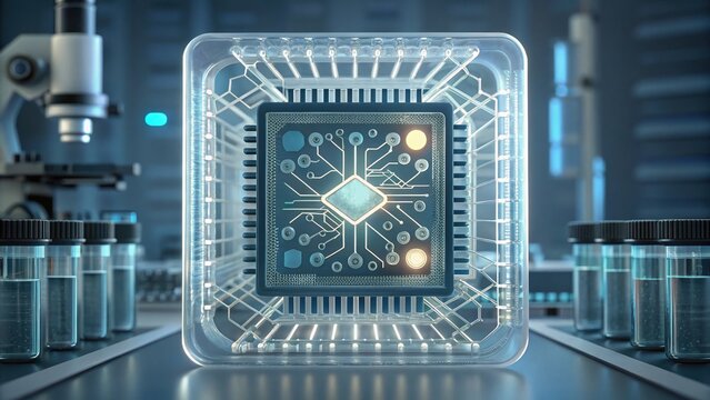 Transparent Biochip Displaying Molecular Shapes in a Laboratory Setting