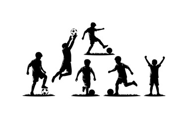 Dynamic Soccer Players Action Vector Illustration