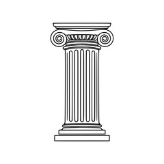 Obraz premium Pillar icon linear outline vector illustration antique column EPS10 isolated on white