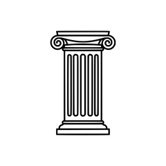 Obraz premium Antique column line icon vector pillar outline linear pictogram EPS10 isolated on white