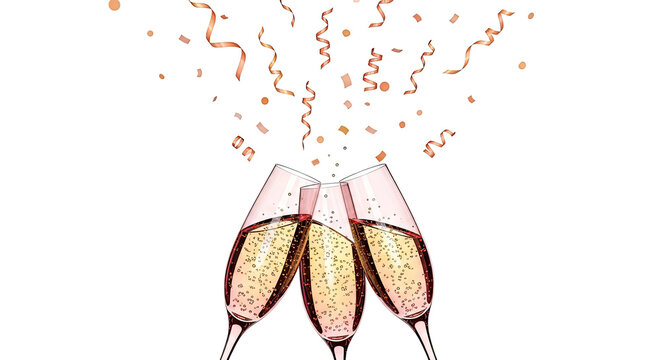Champagne Toast with Confetti